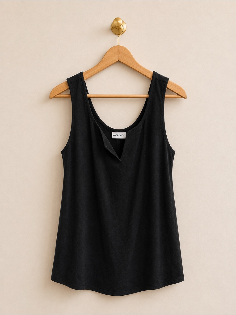Ava & Viv 2X Black Sleeveless Swing Tank Top Plus Size